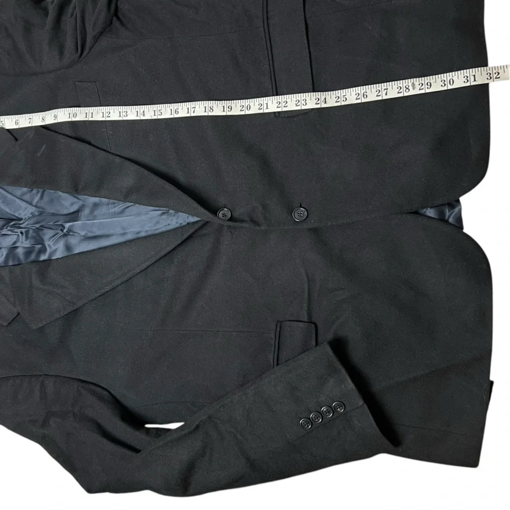Italy 100% Cashmere 2 Button Black Blazer Sports Jacket SZ XL 48 Bloke Giorgio V